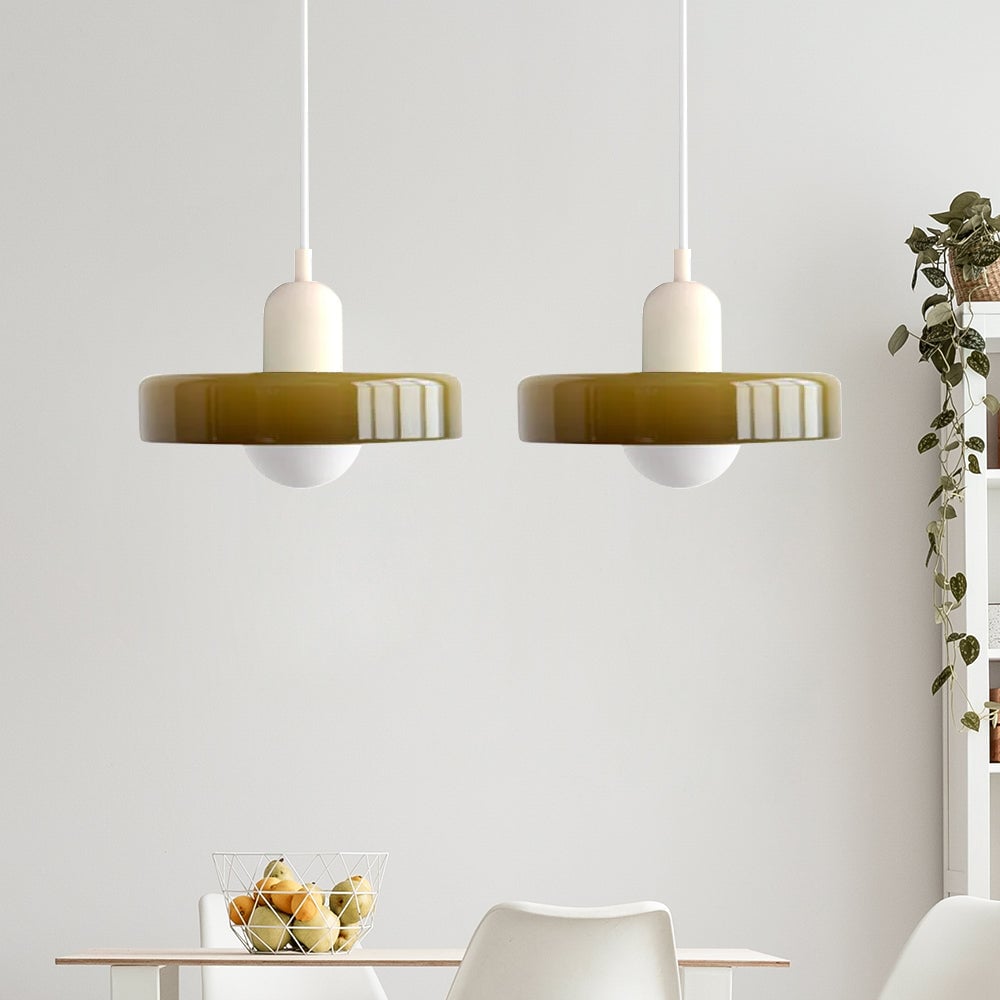 2 Heads Modern Bauhaus Glass Pendant Light - Lumpaz