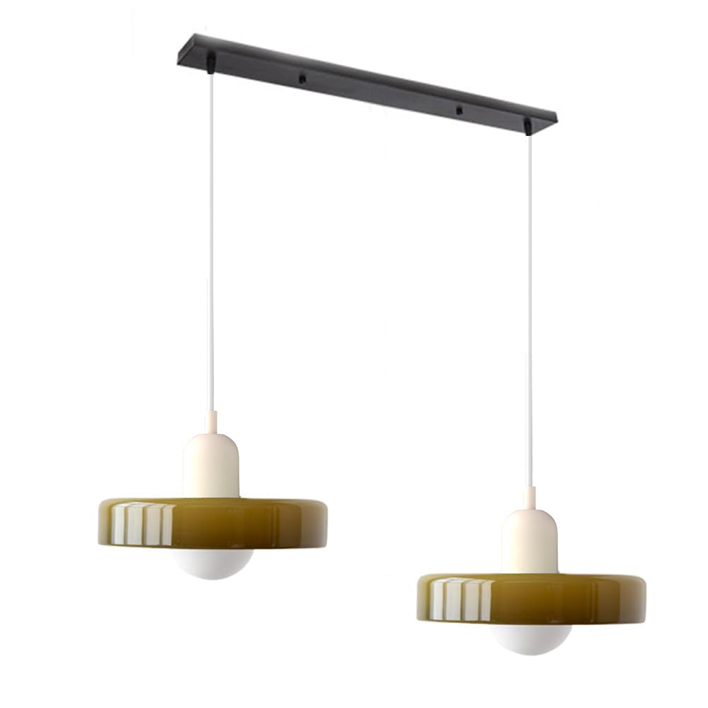2 Heads Modern Bauhaus Glass Pendant Light - Lumpaz