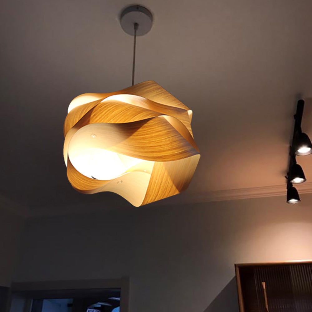 Modern Irregular Wood Pendant Light For Kitchen - Lumpaz
