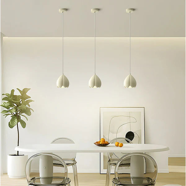 French Style Creamy Hanging Lamp Rustic Nature-Inspired Design Pendant Light - Lumpaz