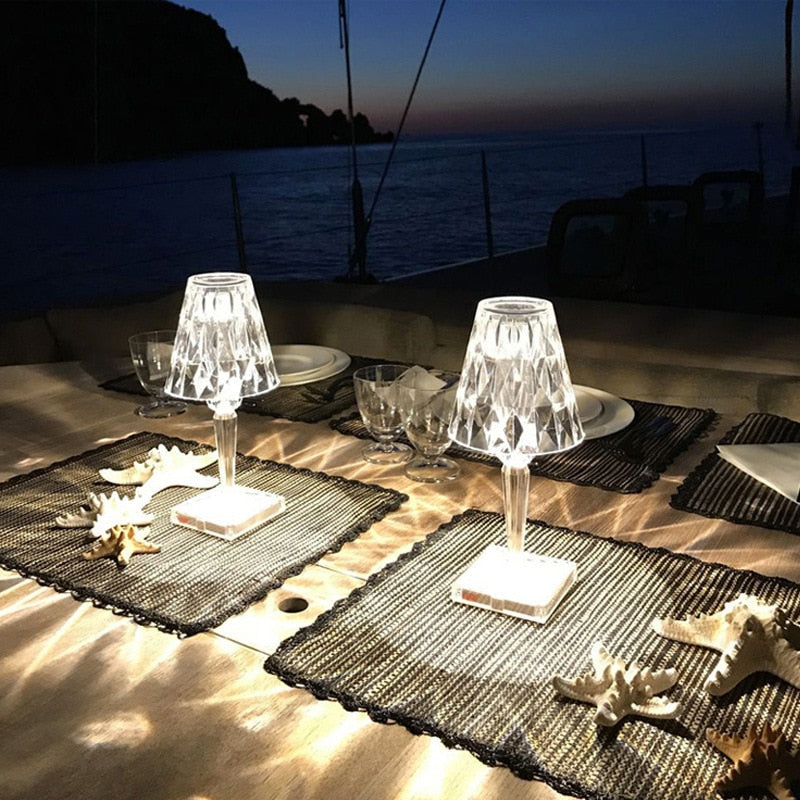 Kristy Design Kristall Diamant Tischlampe Licht, Wohn/Schlafzimmer, Acryl - Lumpaz