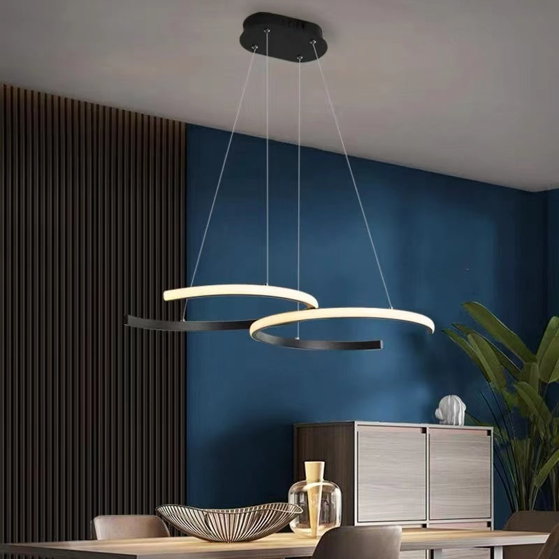 Nordlux LED Pendelleuchte Dimmbar Schwarz/Gold Doppel-C Wohnzimmer - Lumpaz