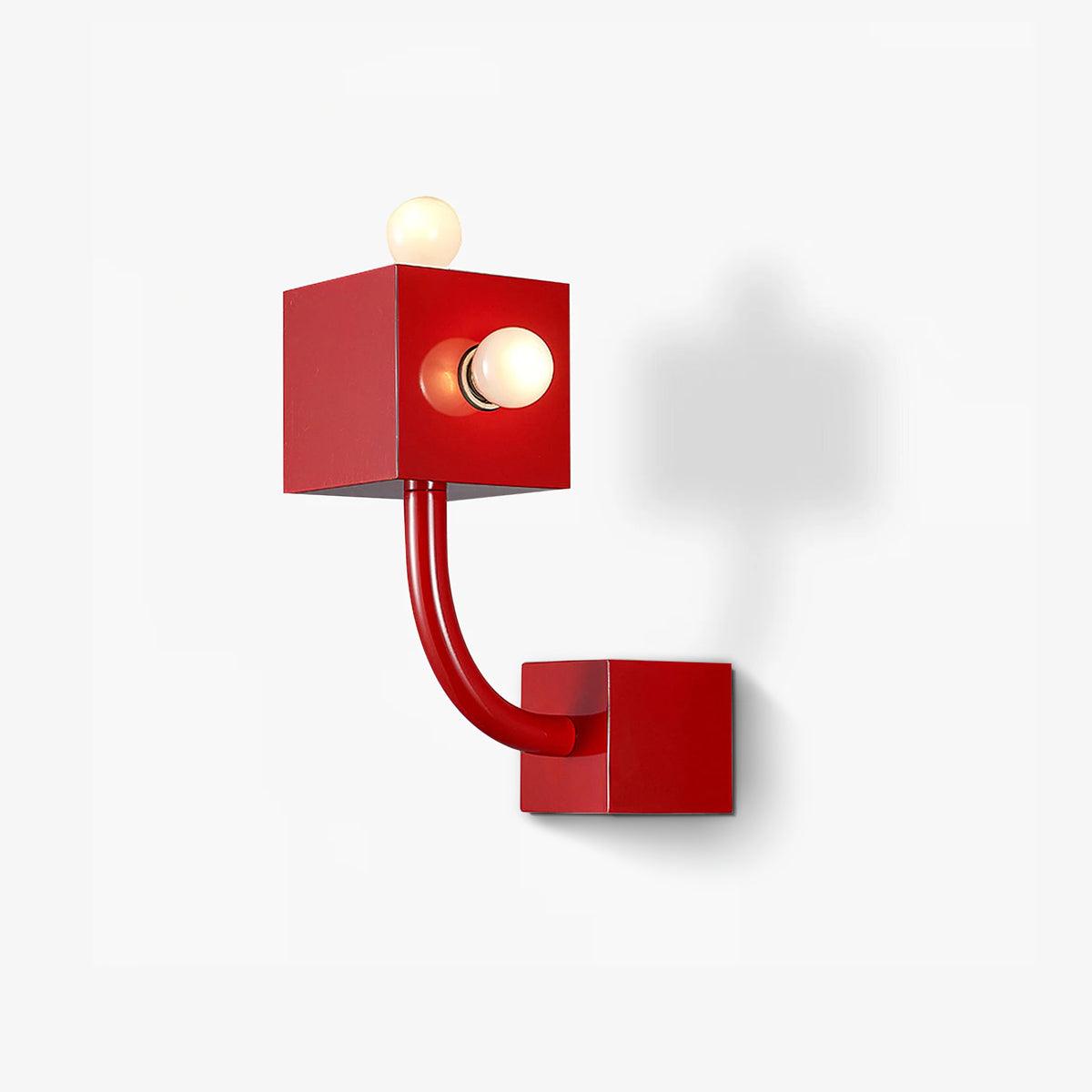Red Cube Wall Lamp - Lumpaz