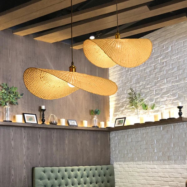 Handmade Natural Bamboo Wicker Pendant Lamp For Living Room - Lumpaz