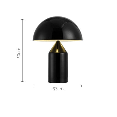 Salgado Tischleuchte Pilz Modern, Metall, Schwarz/Weiß/Gold, Esszimmer - Lumpaz
