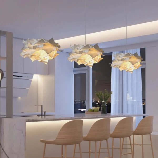White Pendant Light Art Decor Hanging Lights For Bedroom - Lumpaz