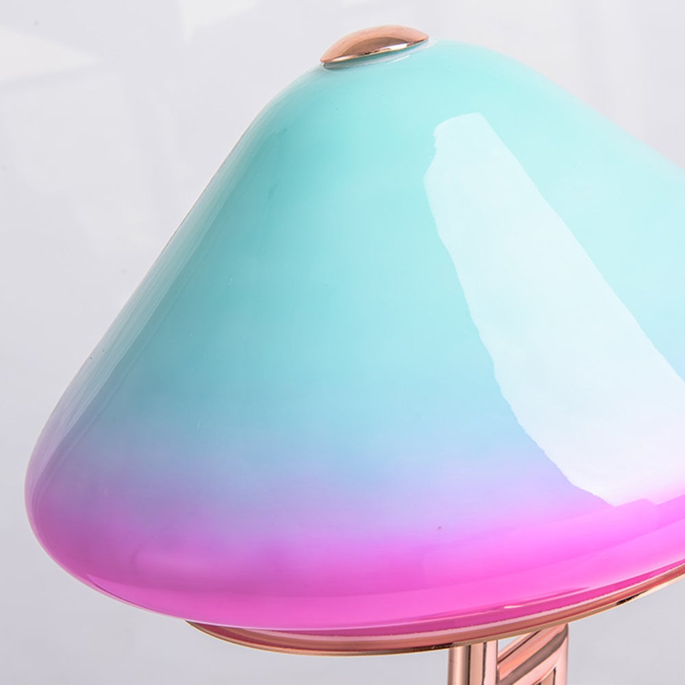 Morandi Modern Cute Mushroom Kinder Glas/Metall Tischlampe, Bunt - Lumpaz