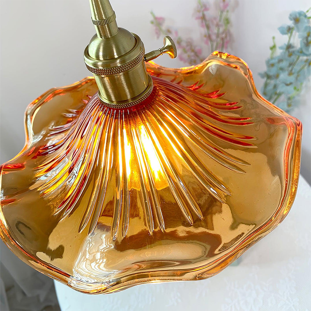 Stylish Hibiscus Flower Glass Pendant Light - Lumpaz