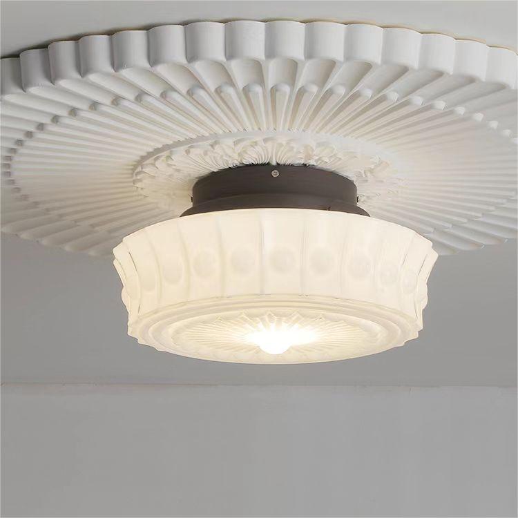 White Vintage Round Pendant Light - Lumpaz