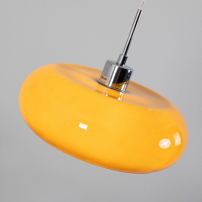 Vintage Bauhaus Round Glass Pendant Light - Lumpaz