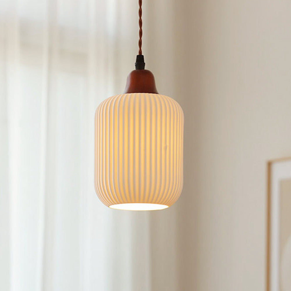 Vintage Nordic Ceramic White Pendant Light For Dining Room - Lumpaz