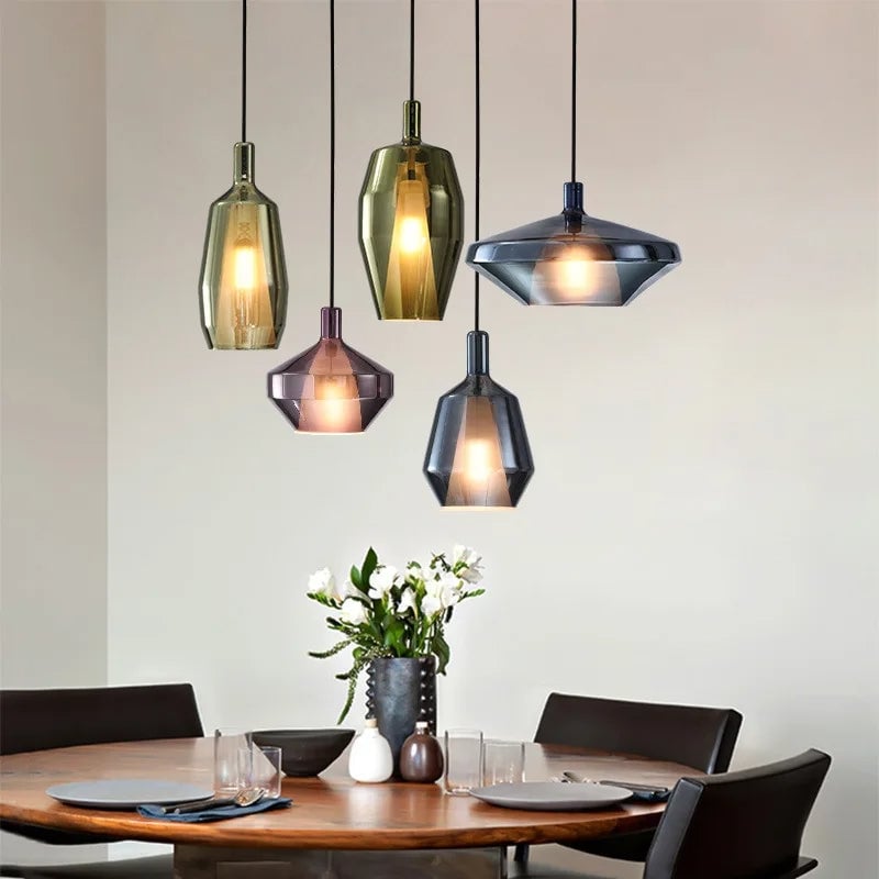 Modern Multicolored Glass Pendant Lamp for Dining - Lumpaz
