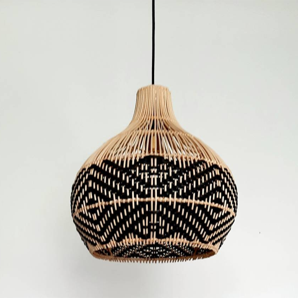 Vintage Ratten Handwoven Pendant Light - Lumpaz