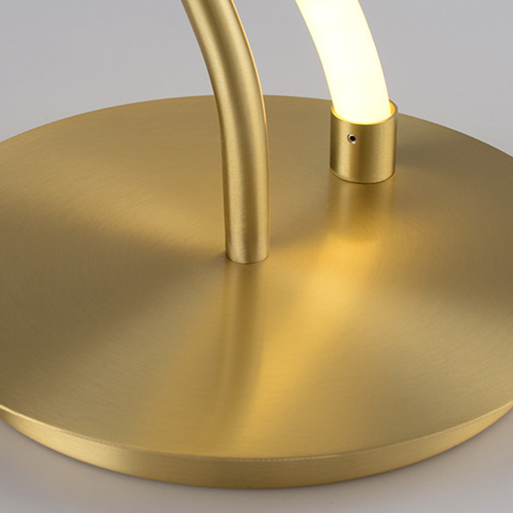 Design LED Stehlampe&Tischlampe Weiß&Gold Schlaf/Wohnzimmer Messing - Lumpaz