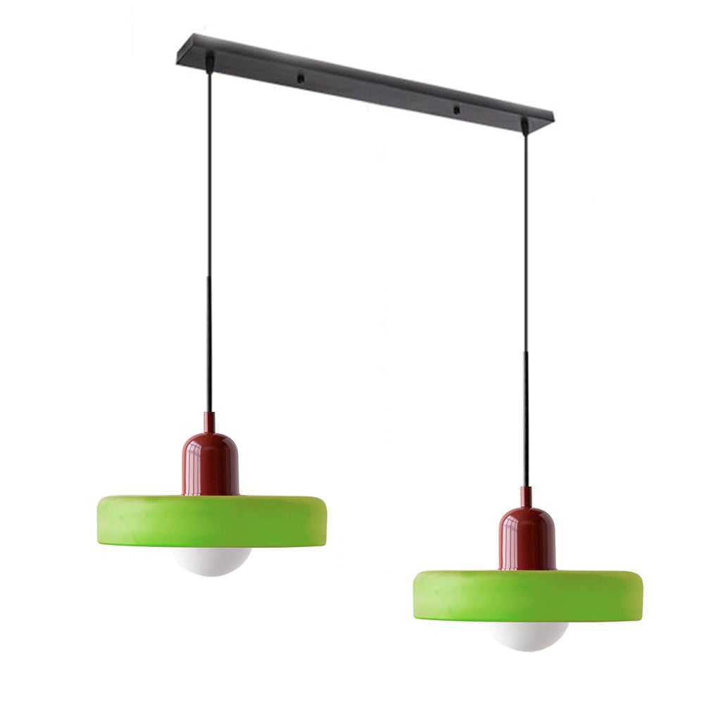 2 Heads Modern Bauhaus Glass Pendant Light - Lumpaz