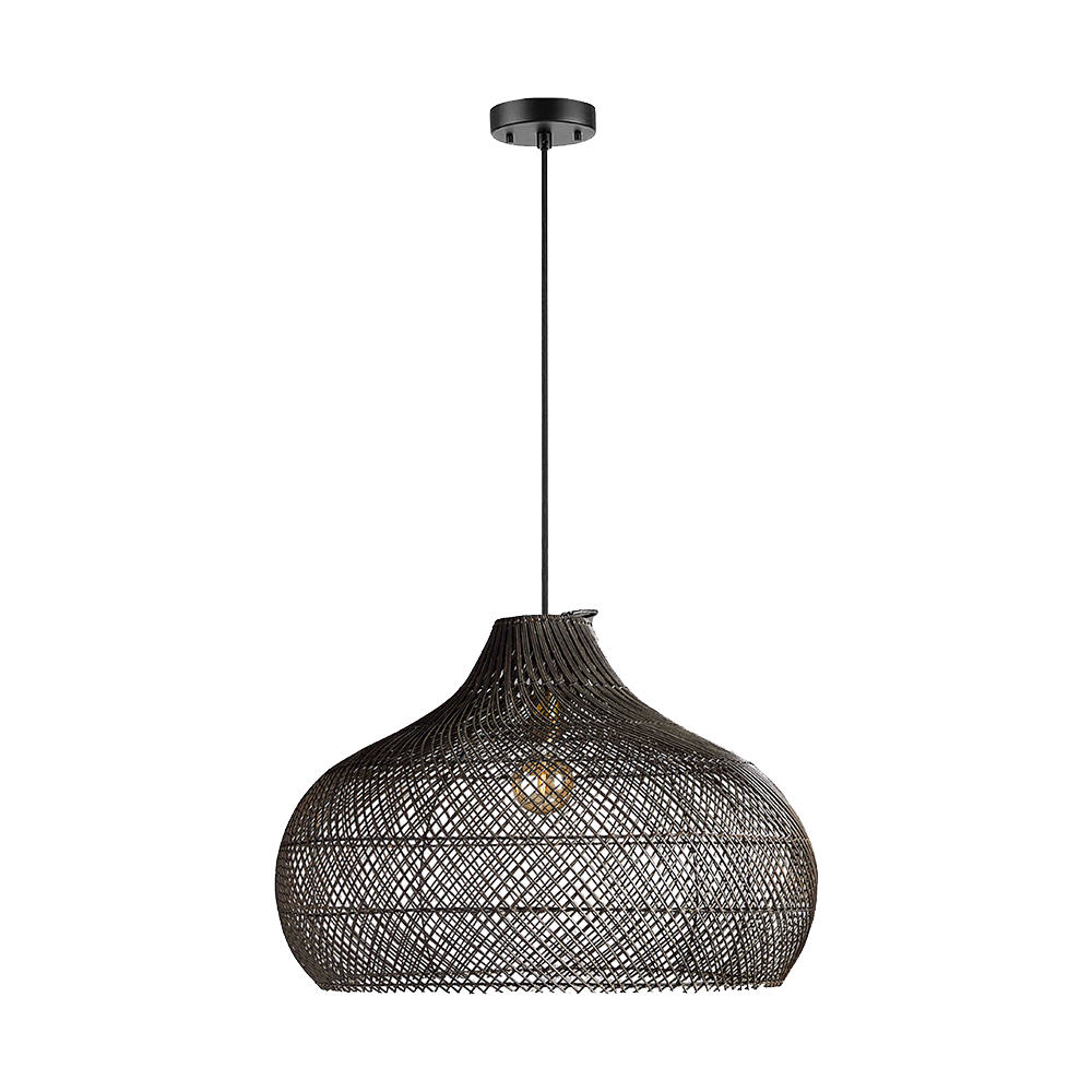Modern Rattan Handwoven Island Pendant Light - Lumpaz