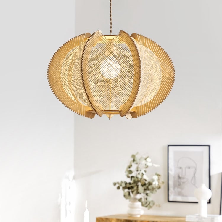 Retro Wooden Pendant Light Irregular Living Room Lamp - Lumpaz