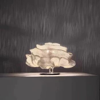 Renée Modern Tischlampe Blume, Silber, Wohnzimmer, Metall - Lumpaz