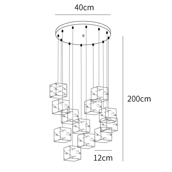 Modern Artistic Geometric Shape Elegant Hanging Light Fixture - Lumpaz