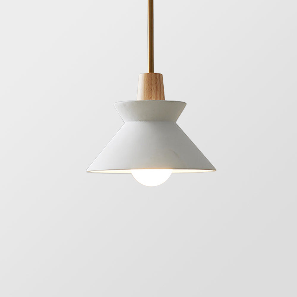 Modern White Concrete Cone Pendant Light - Lumpaz
