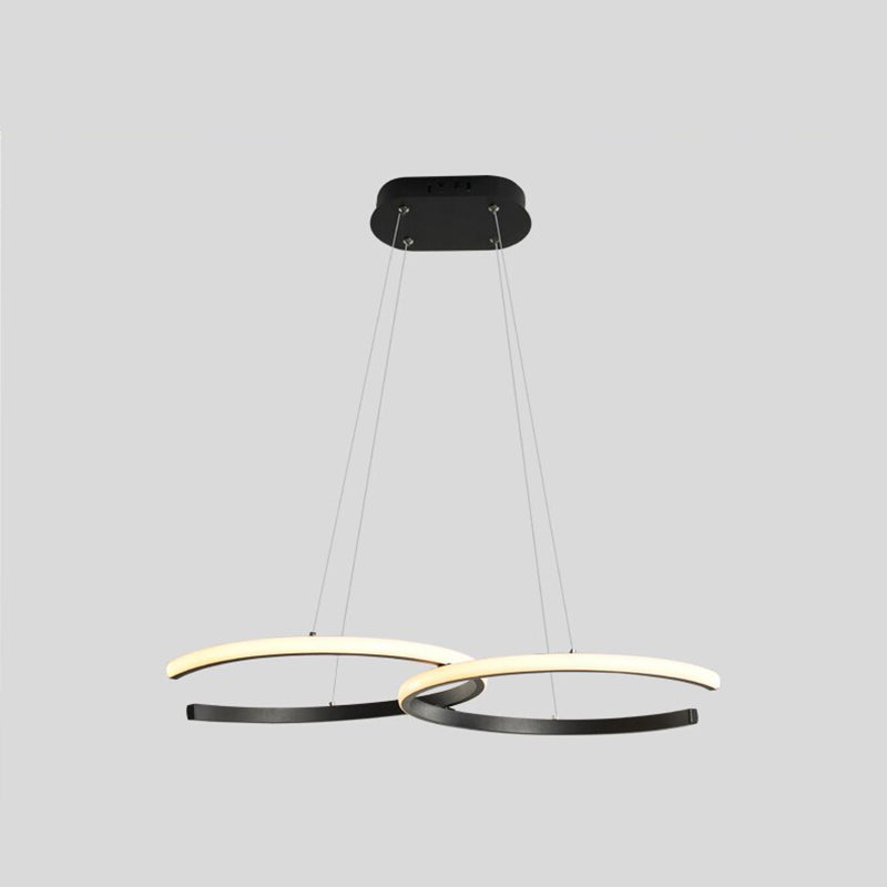 Nordlux LED Pendelleuchte Dimmbar Schwarz/Gold Doppel-C Wohnzimmer - Lumpaz