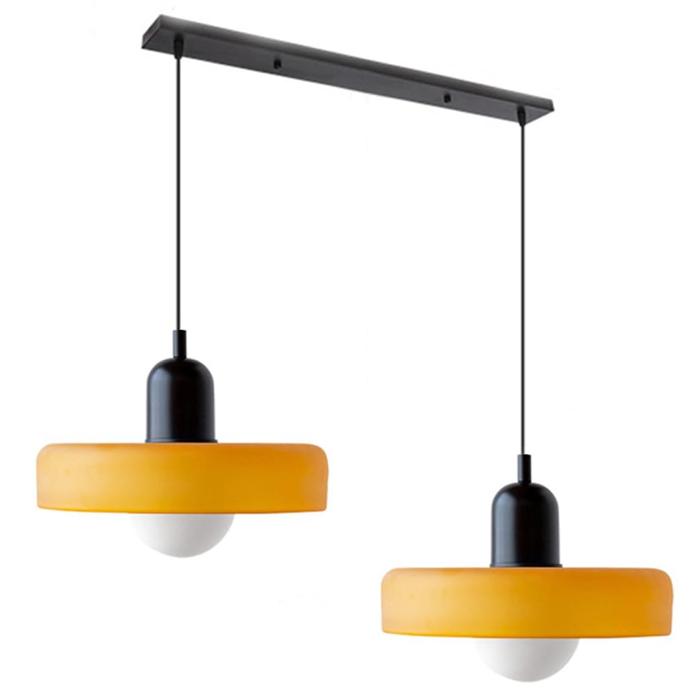 2 Heads Modern Bauhaus Glass Pendant Light - Lumpaz
