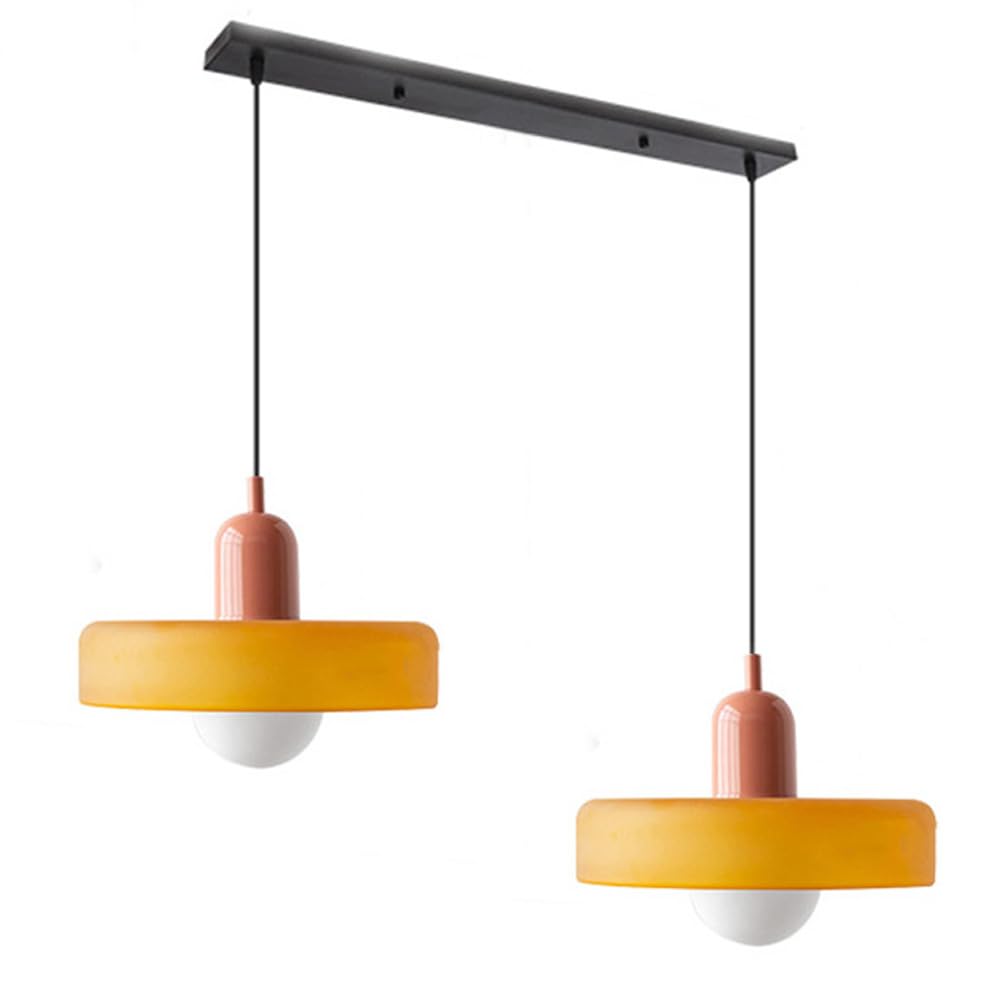 2 Heads Modern Bauhaus Glass Pendant Light - Lumpaz