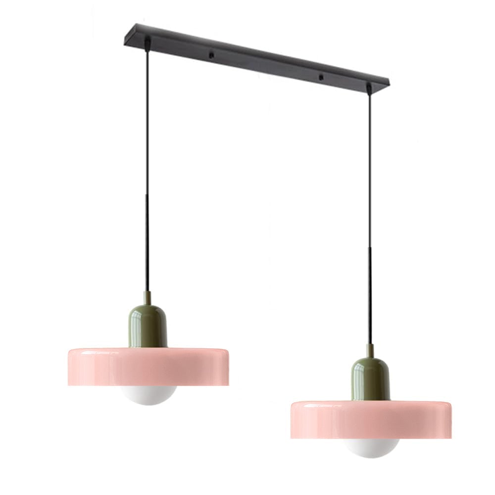 2 Heads Modern Bauhaus Glass Pendant Light - Lumpaz