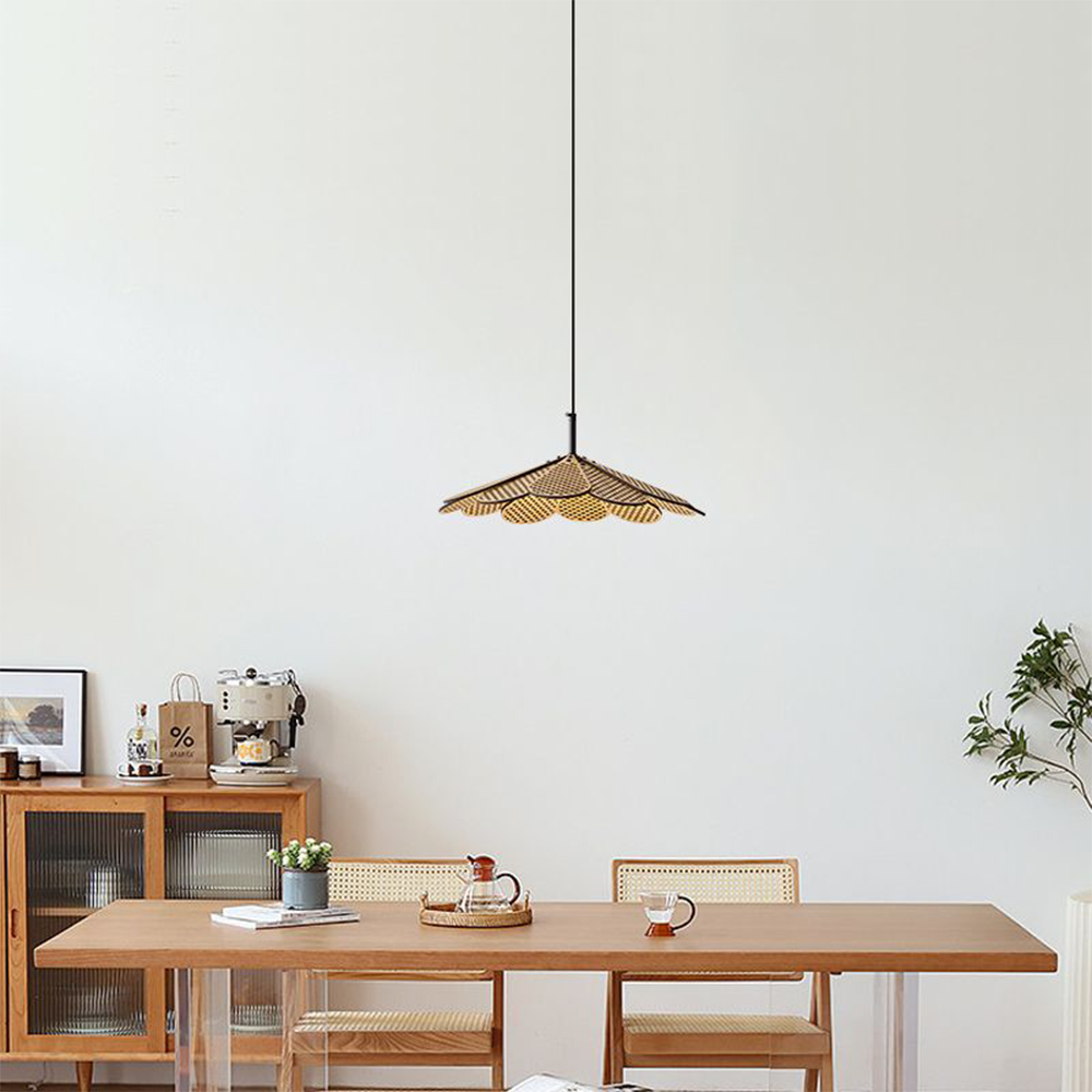 Hollyhock LED Rattan Leaves Pendant Light - Lumpaz