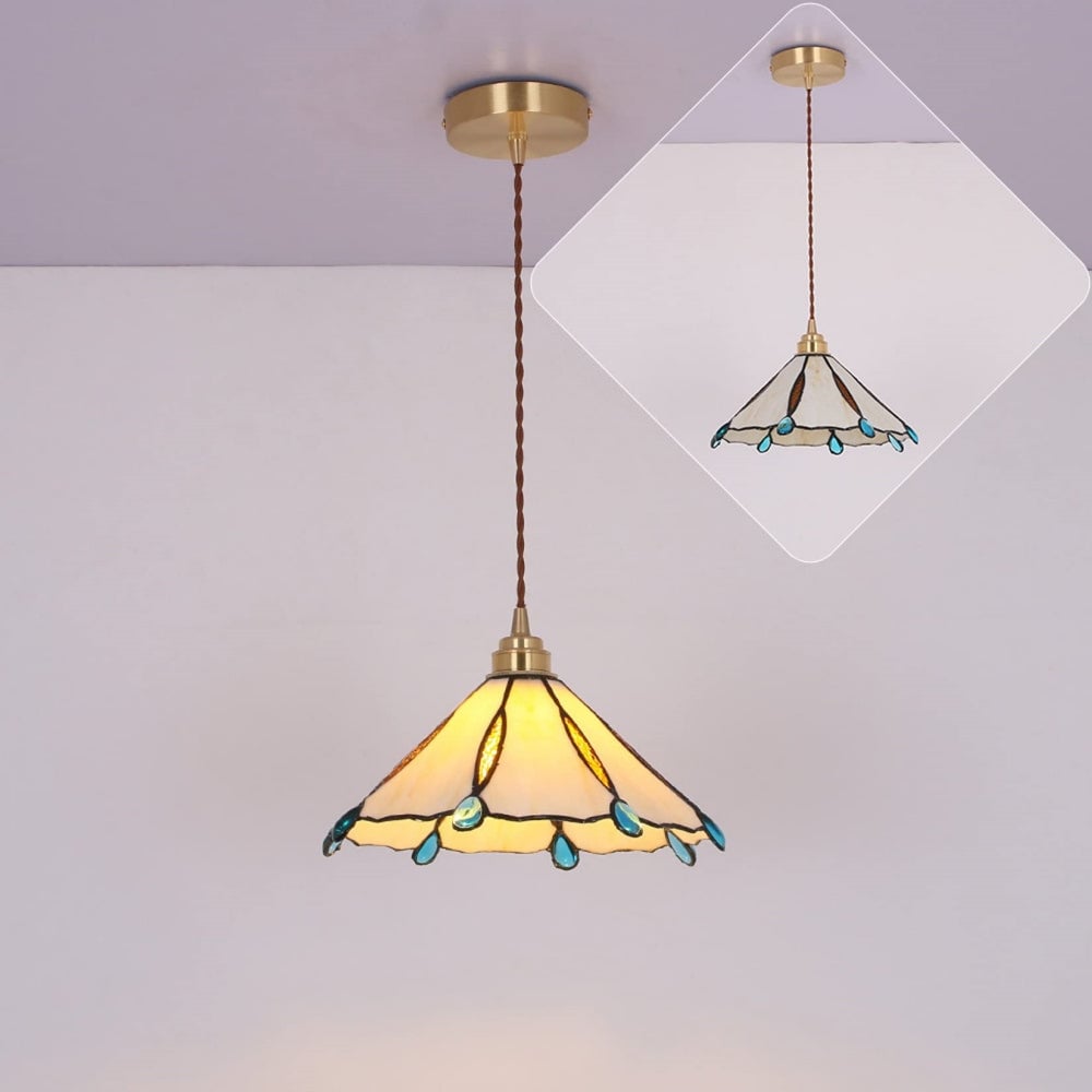 Retro Stained Glass Tiffany Pendant Light - Lumpaz