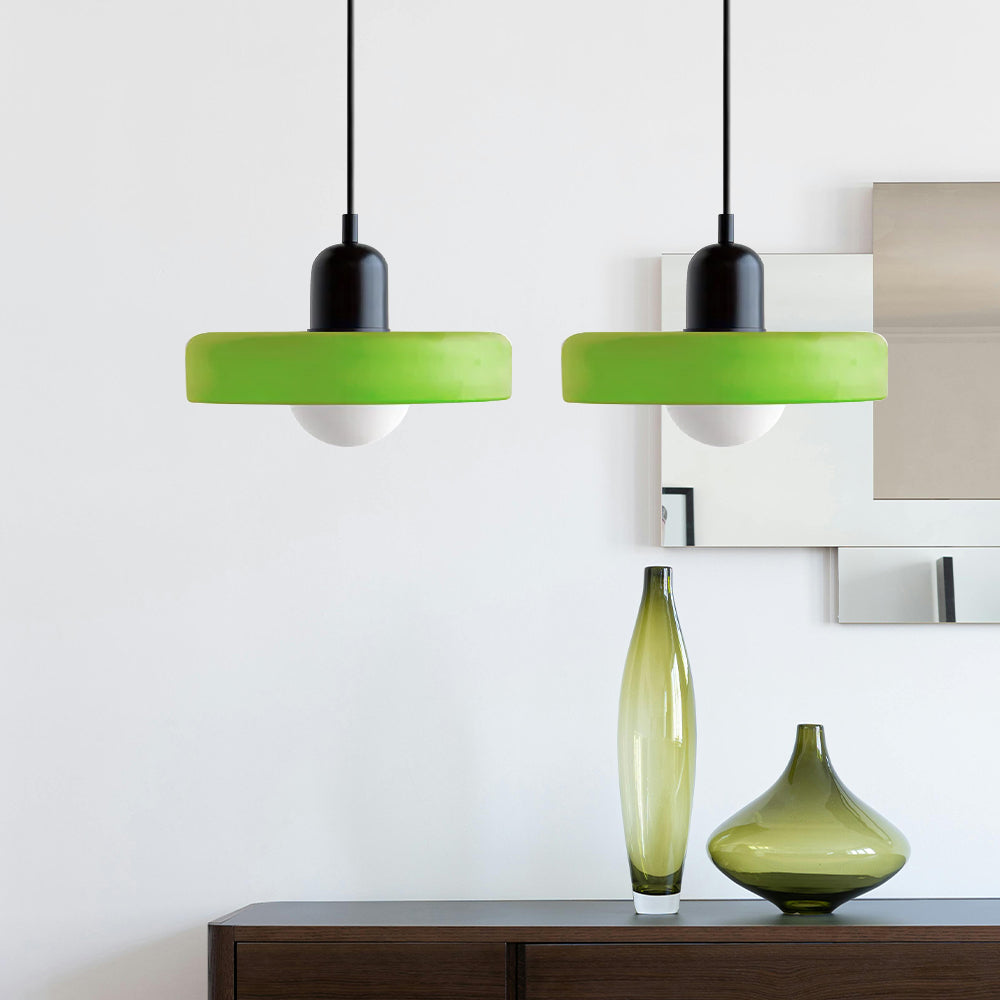 2 Heads Modern Bauhaus Glass Pendant Light - Lumpaz