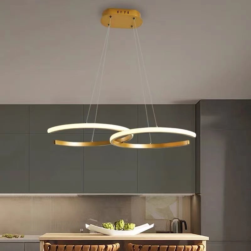 Nordlux LED Pendelleuchte Dimmbar Schwarz/Gold Doppel-C Wohnzimmer - Lumpaz