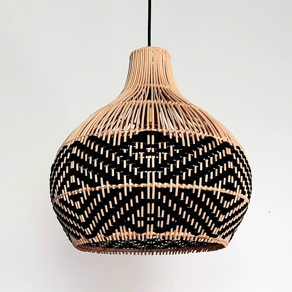 Vintage Ratten Handwoven Pendant Light - Lumpaz