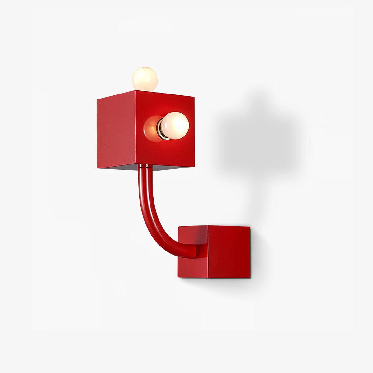 Red Cube Wall Lamp - Lumpaz