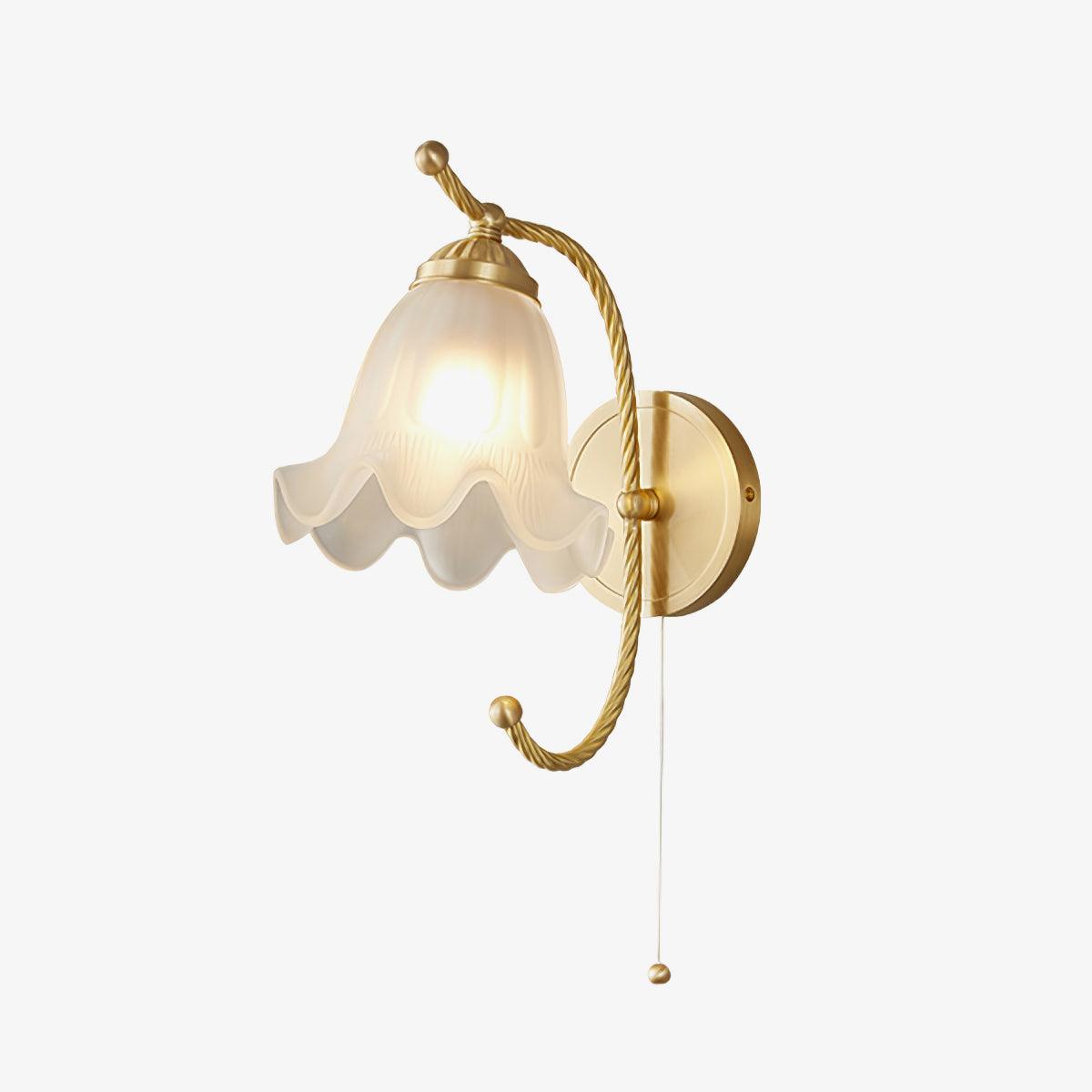 Curved Gooseneck Brass Glass Sconce - Lumpaz