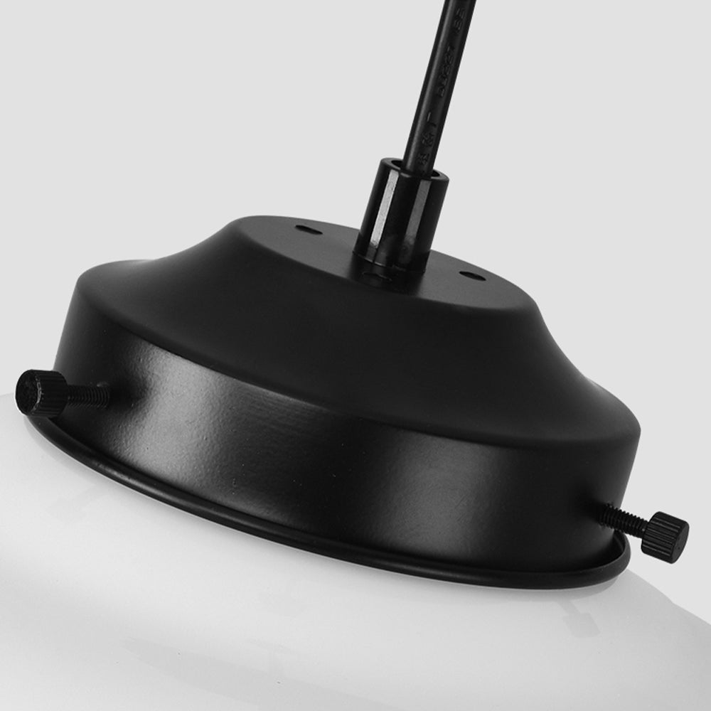 Retro Milk White Glass Geometric Jar Pendant Light - Lumpaz