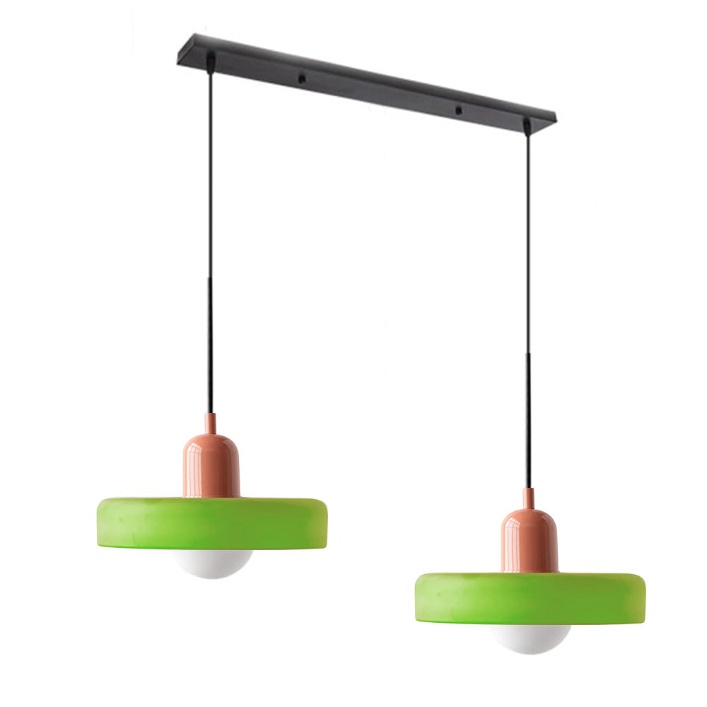 2 Heads Modern Bauhaus Glass Pendant Light - Lumpaz