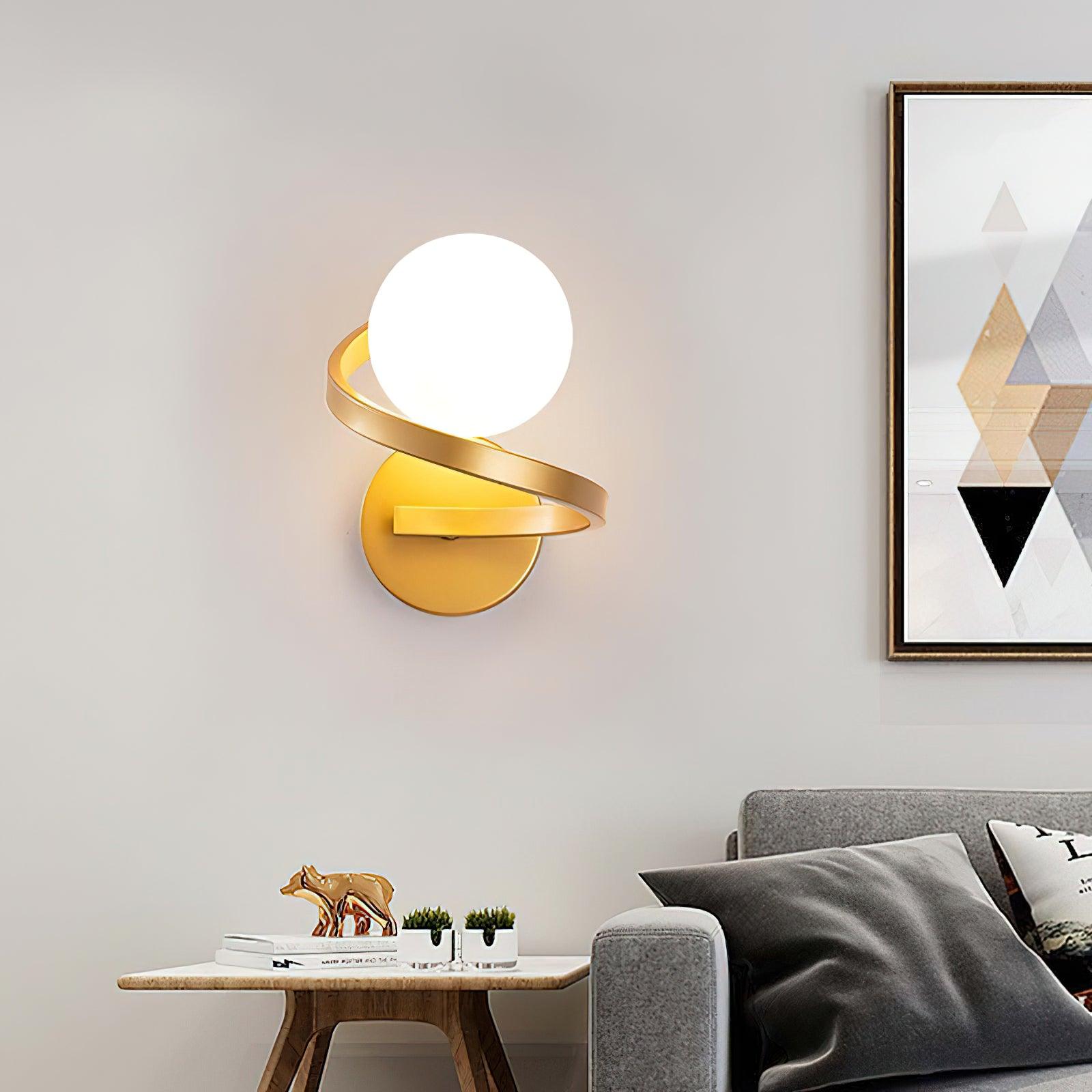 Curved Brass Wall Lamp - Lumpaz