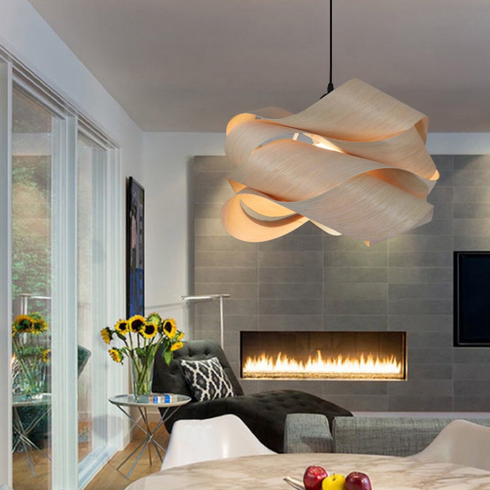 Modern Irregular Wood Pendant Light For Kitchen - Lumpaz