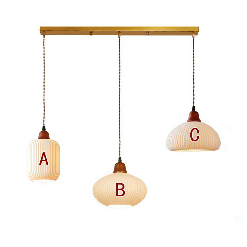 Vintage Nordic Ceramic White Pendant Light For Dining Room - Lumpaz