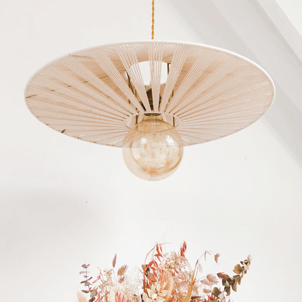 Vintage Hat Shape Rope Handmade Pendant Light For Living Room - Lumpaz