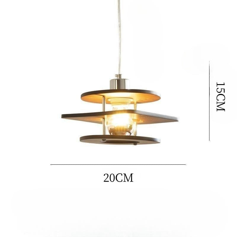 Retro Walnut Indoor Pendant Light For Dining Room - Lumpaz