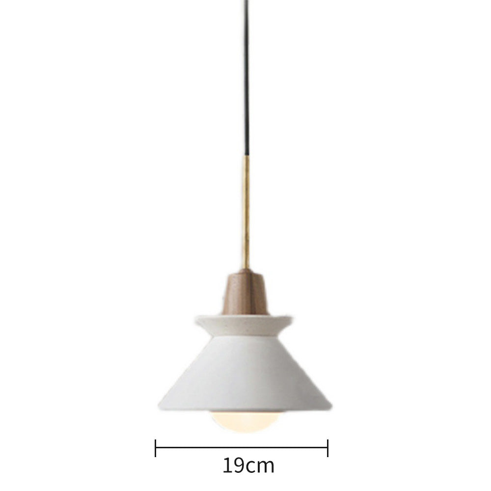 Modern White Concrete Cone Pendant Light - Lumpaz