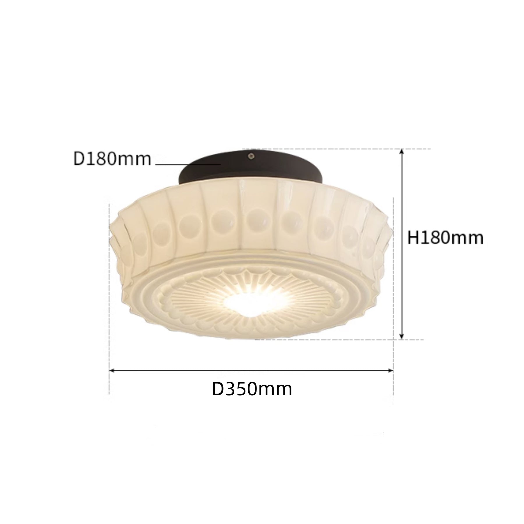 White Vintage Round Pendant Light - Lumpaz
