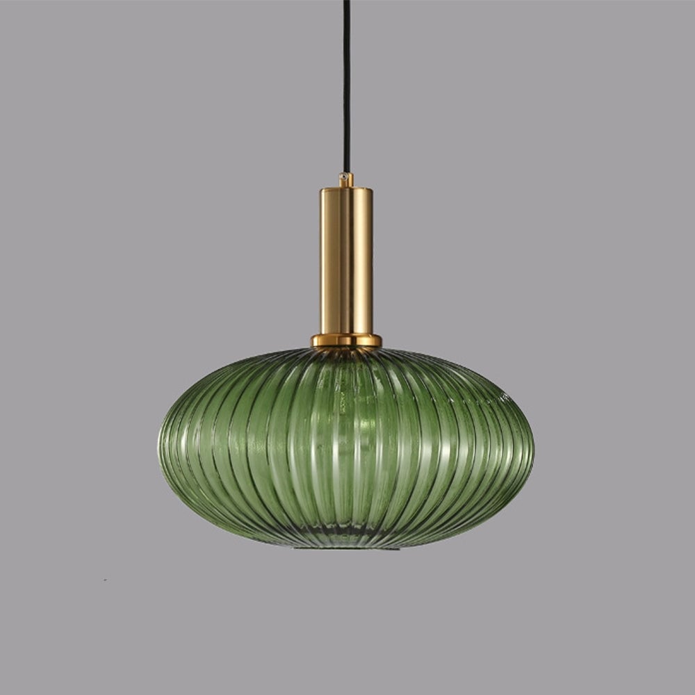 Vintage Stained Glass Lantern Shape Pendant Light - Lumpaz