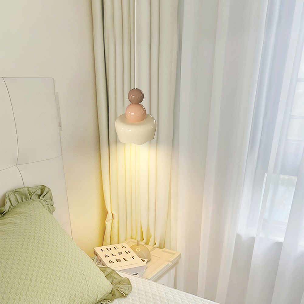 Cream Sunny Bedroom Bedside Pendant Lamp - Lumpaz