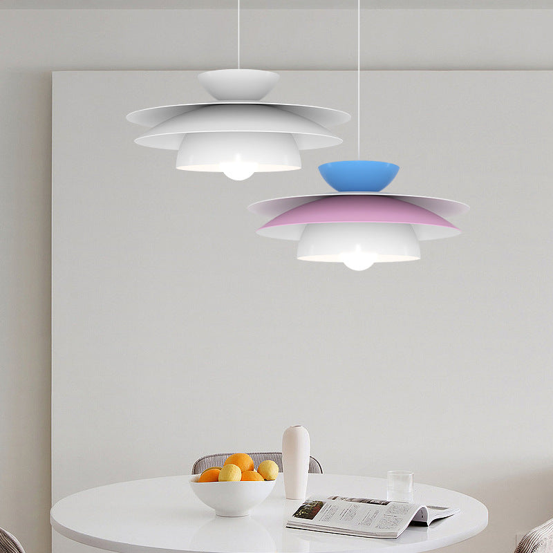 Modern Designer Style Round White Pendant Light - Lumpaz