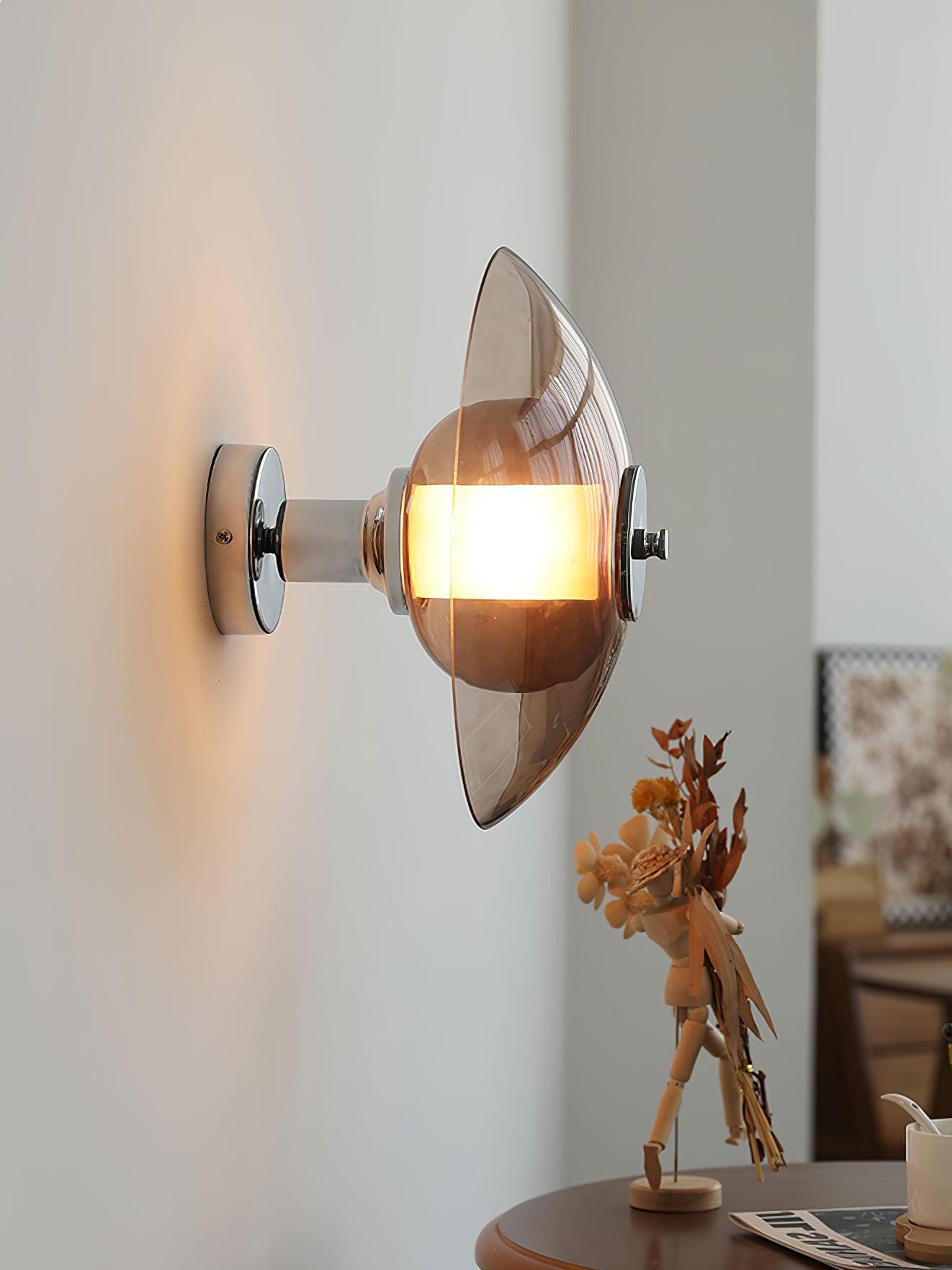 Flying Saucer Chrome Wall Light - Lumpaz