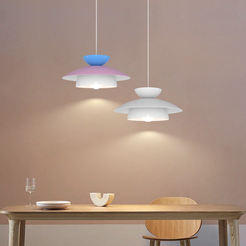 Modern Designer Style Round White Pendant Light - Lumpaz