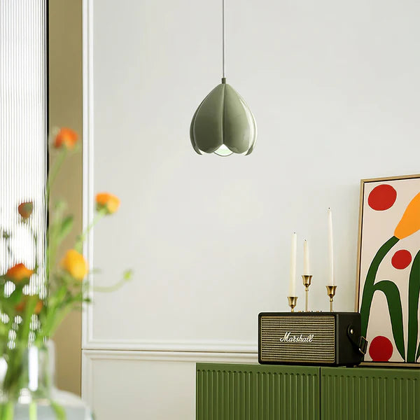 French Style Creamy Hanging Lamp Rustic Nature-Inspired Design Pendant Light - Lumpaz